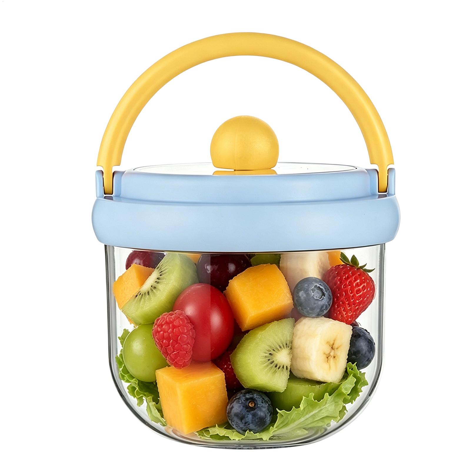 Meal Prep Jar Salad - 600ml Travel Salad Container Leak Proof