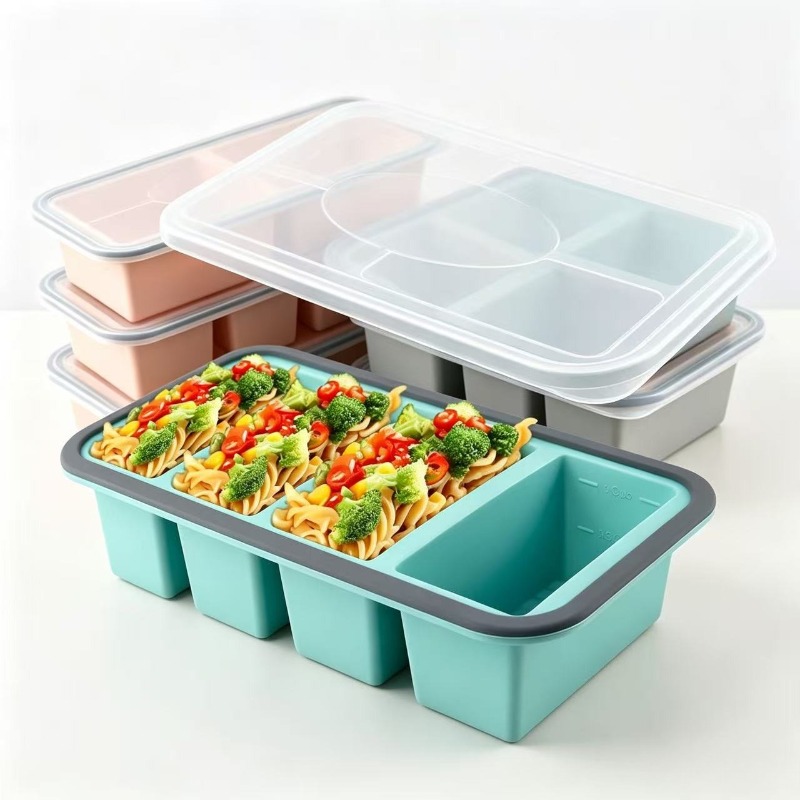 Meal Prep Containers - Silicone Freezer Molds with Lid，Soup Ice