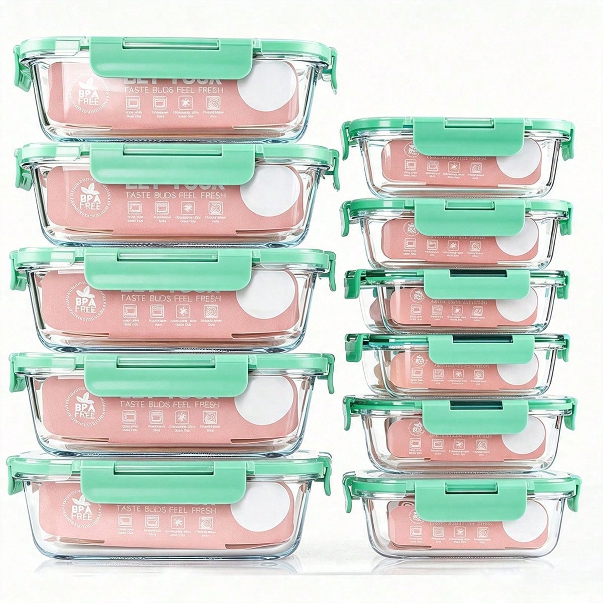 Meal Prep Containers - 10 Pack Glass Meal Prep Containers,