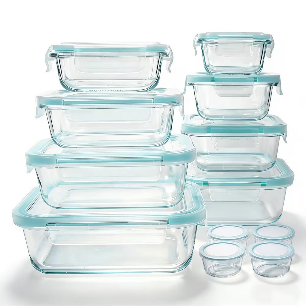 Meal Prep Glass Containers Oven Safe - 24 Pcs Glass Food Storage Containers