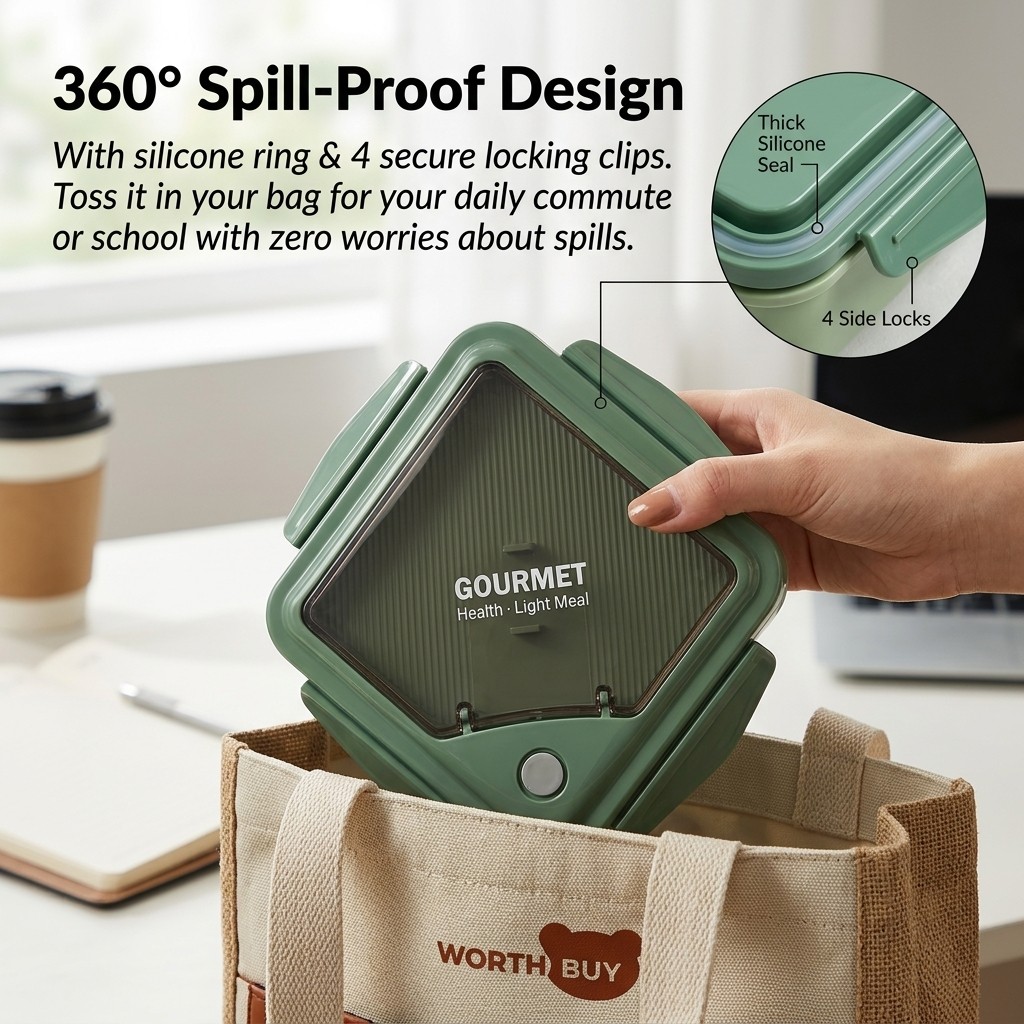 Microwavable Plastic Bento Box - Meal Prep Kinder recension och pris
