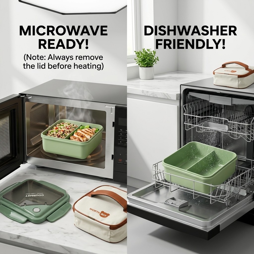 Microwavable Plastic Bento Box - Meal Prep Kinder recension och pris