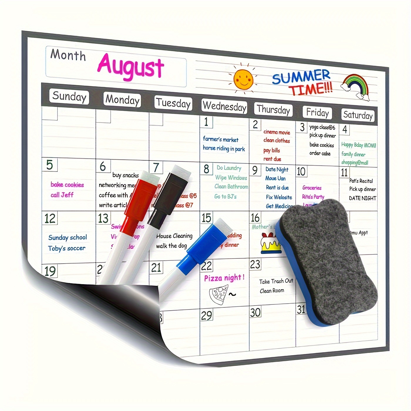 Magnetic refrigerator calendar - Meal Plan Notepad recension och pris