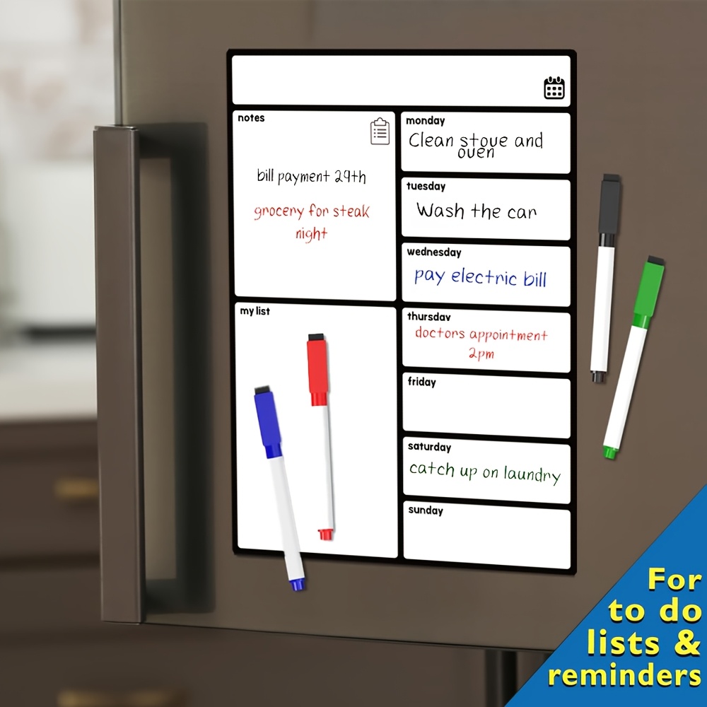A3 Magnetic Whiteboard Fridge  - Meal Plan Notepad recension och pris