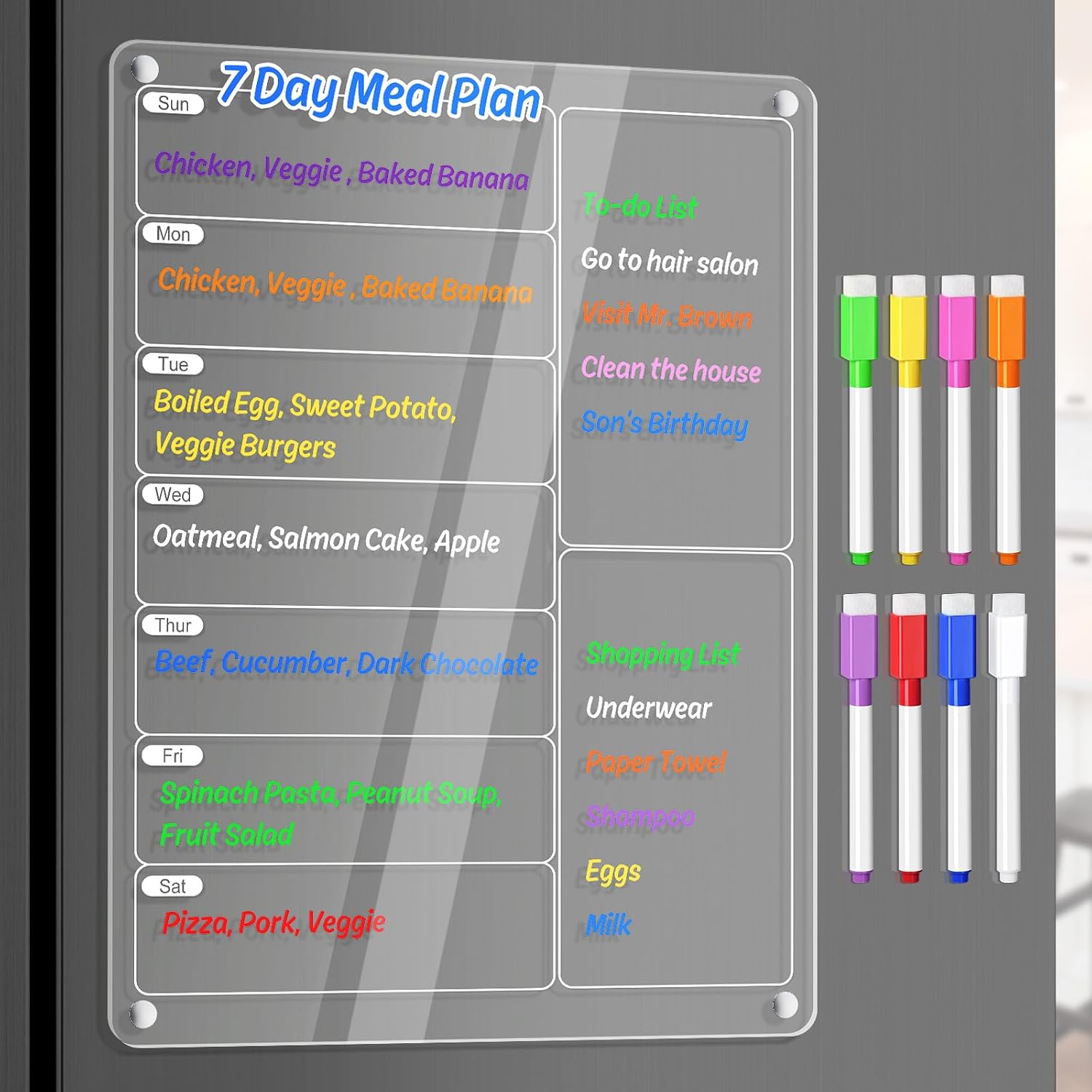 Clear Acrylic Magnetic Fridge  - Meal Plan Notepad recension och pris