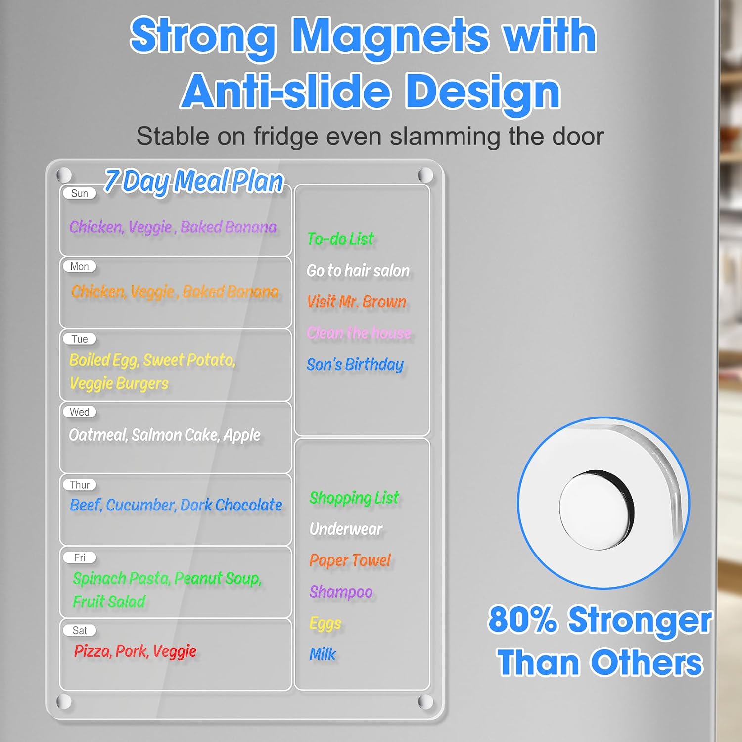 Clear Acrylic Magnetic Fridge  - Meal Plan Notepad recension och pris