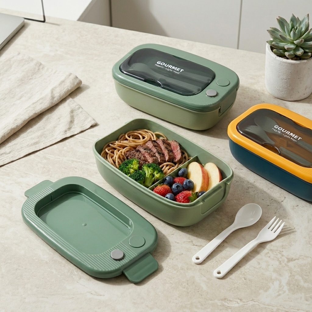 Microwavable Plastic Bento Box - Meal Prep Kinder recension och pris