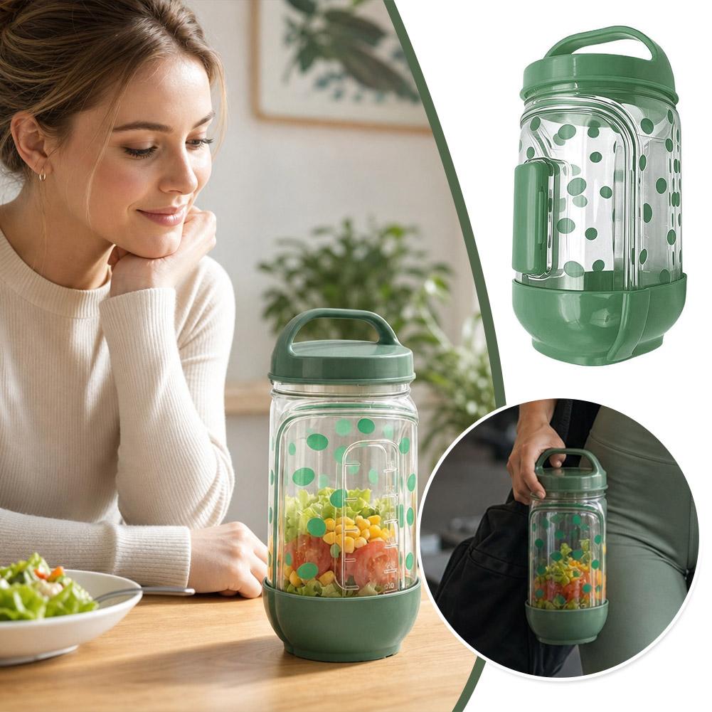 Salad Cup Fork Sauce Container - Meal Prep Jar Salad recension och pris