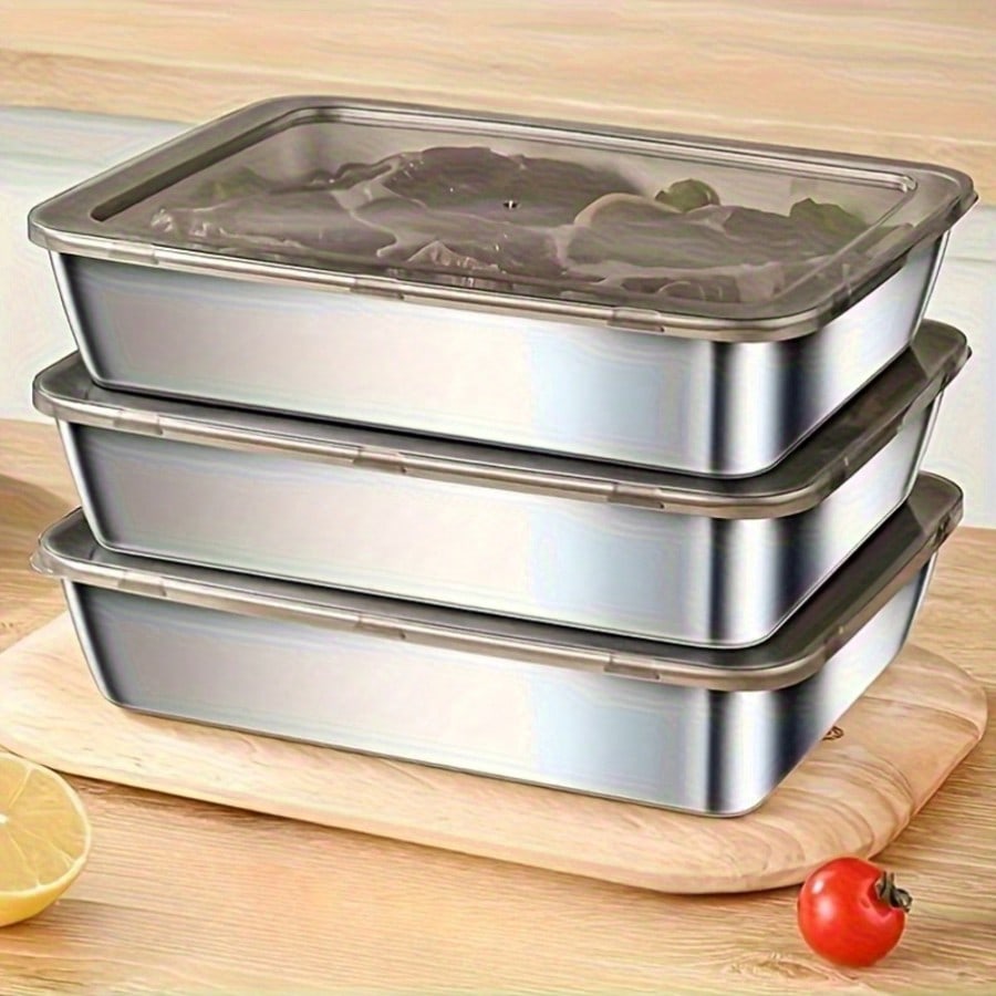 6pcs(3 Boxes+ 3 Lids) Stainles - Meal Prep Containers recension och pris