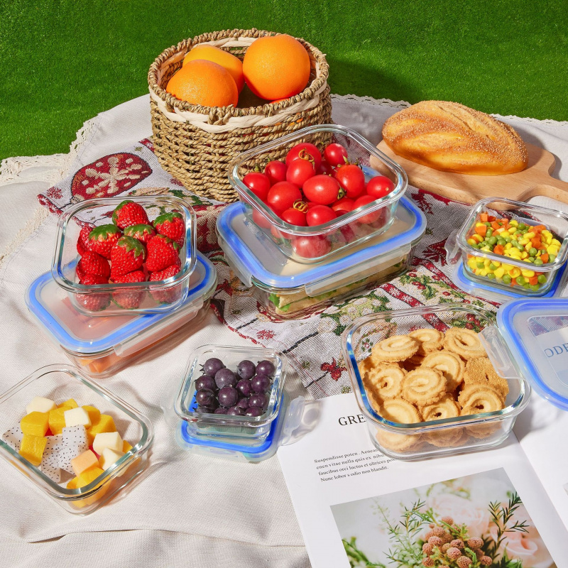 8Pcs Sealed Glass Food Storage - Meal Prep Glass Containers Oven Safe recension och pris