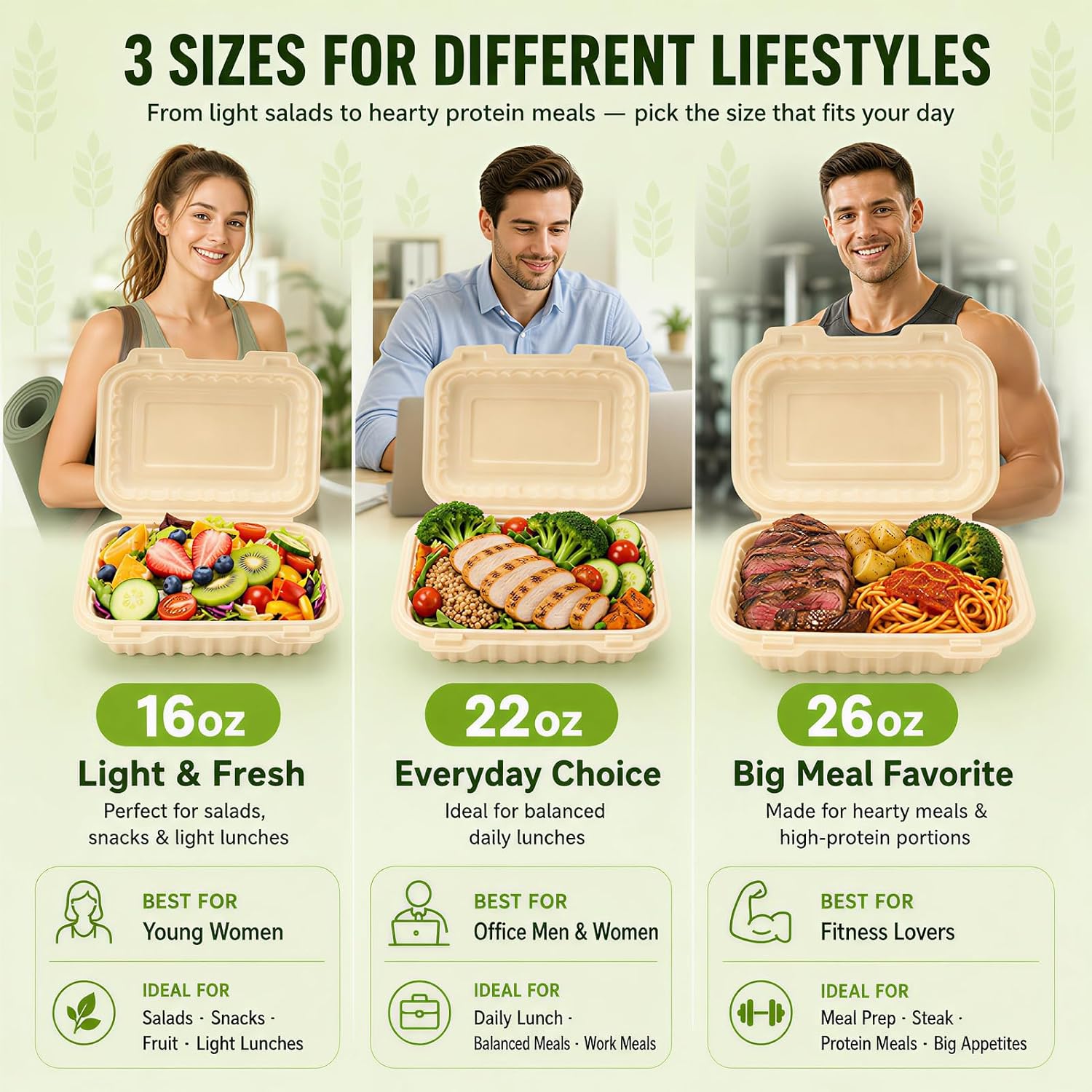 50 Pack 16oz Clamshell Take Ou - Meal Prep Containers recension och pris