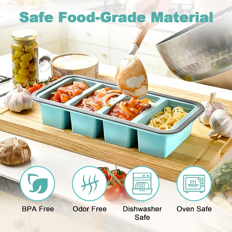 Silicone Freezer Molds with Li - Meal Prep Containers recension och pris