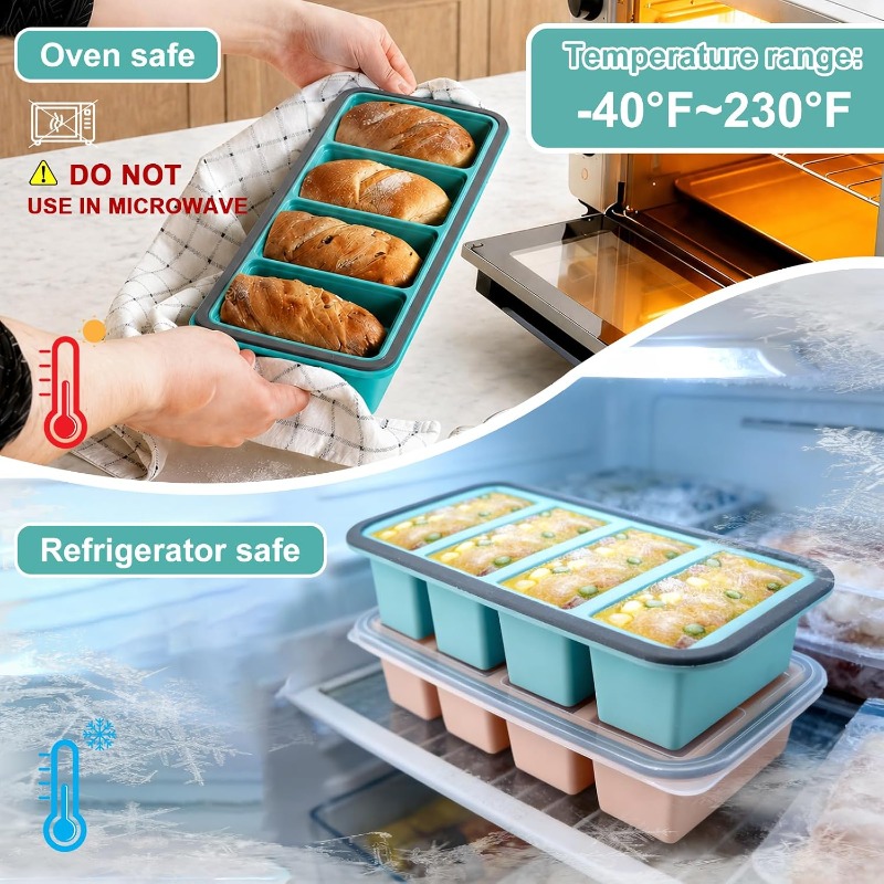 Silicone Freezer Molds with Li - Meal Prep Containers recension och pris