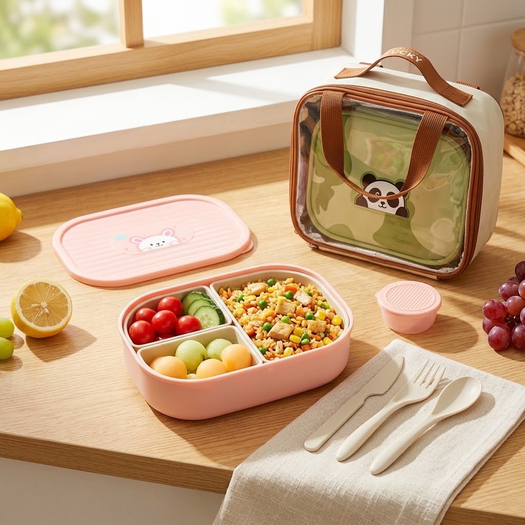 Cute Kids Bento Box for School - Meal Prep Kinder recension och pris