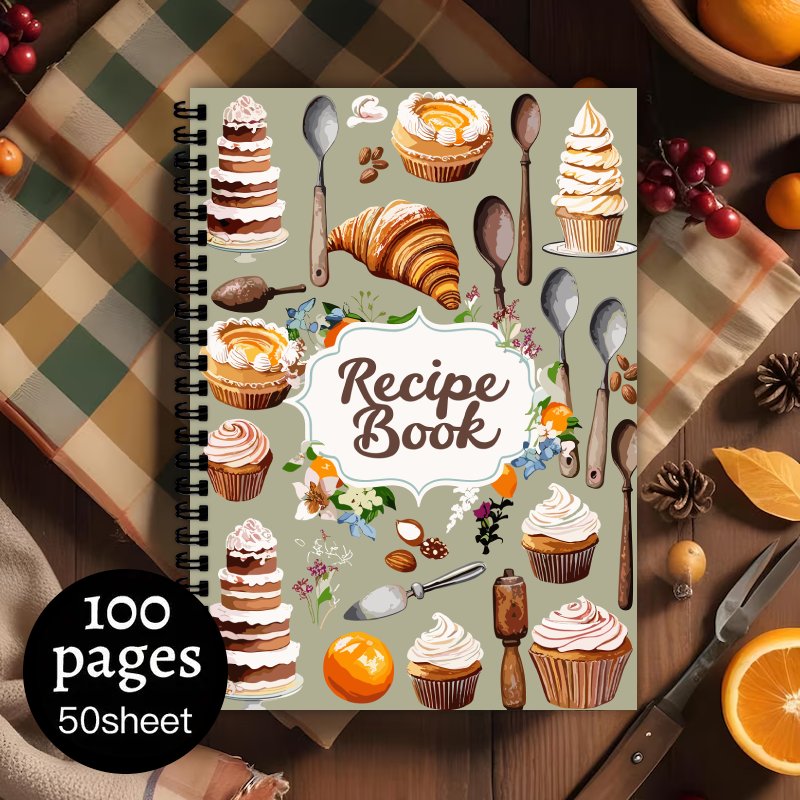 Aesthetic Recipe Spiral Notebo - Meal Plan Notepad recension och pris