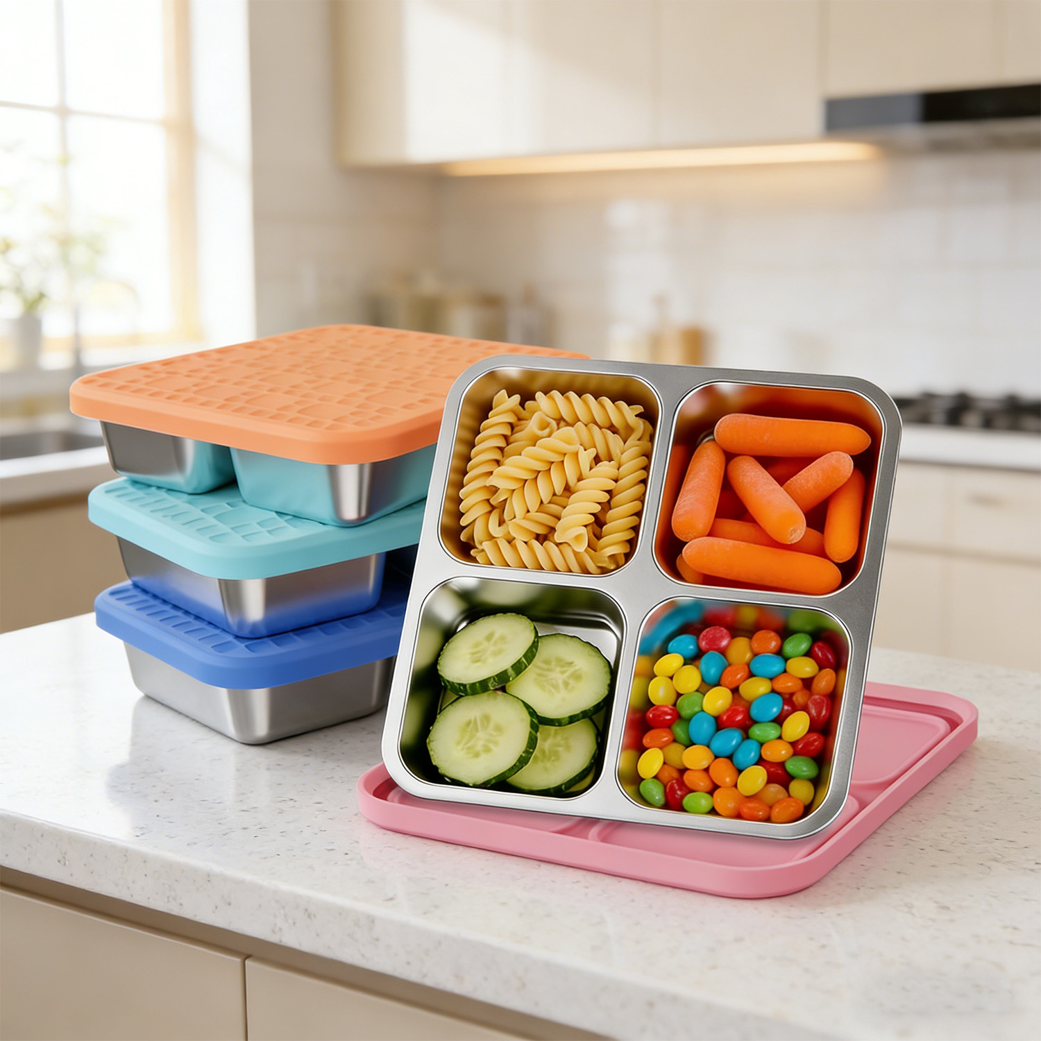 304 Stainless Steel Divided Lu - Meal Prep Containers recension och pris
